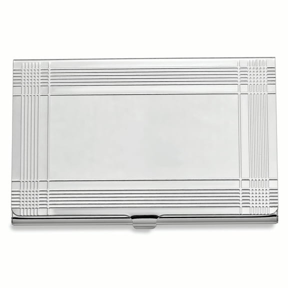 Nickel-plated Striped Edge Business Card Case QGM2732