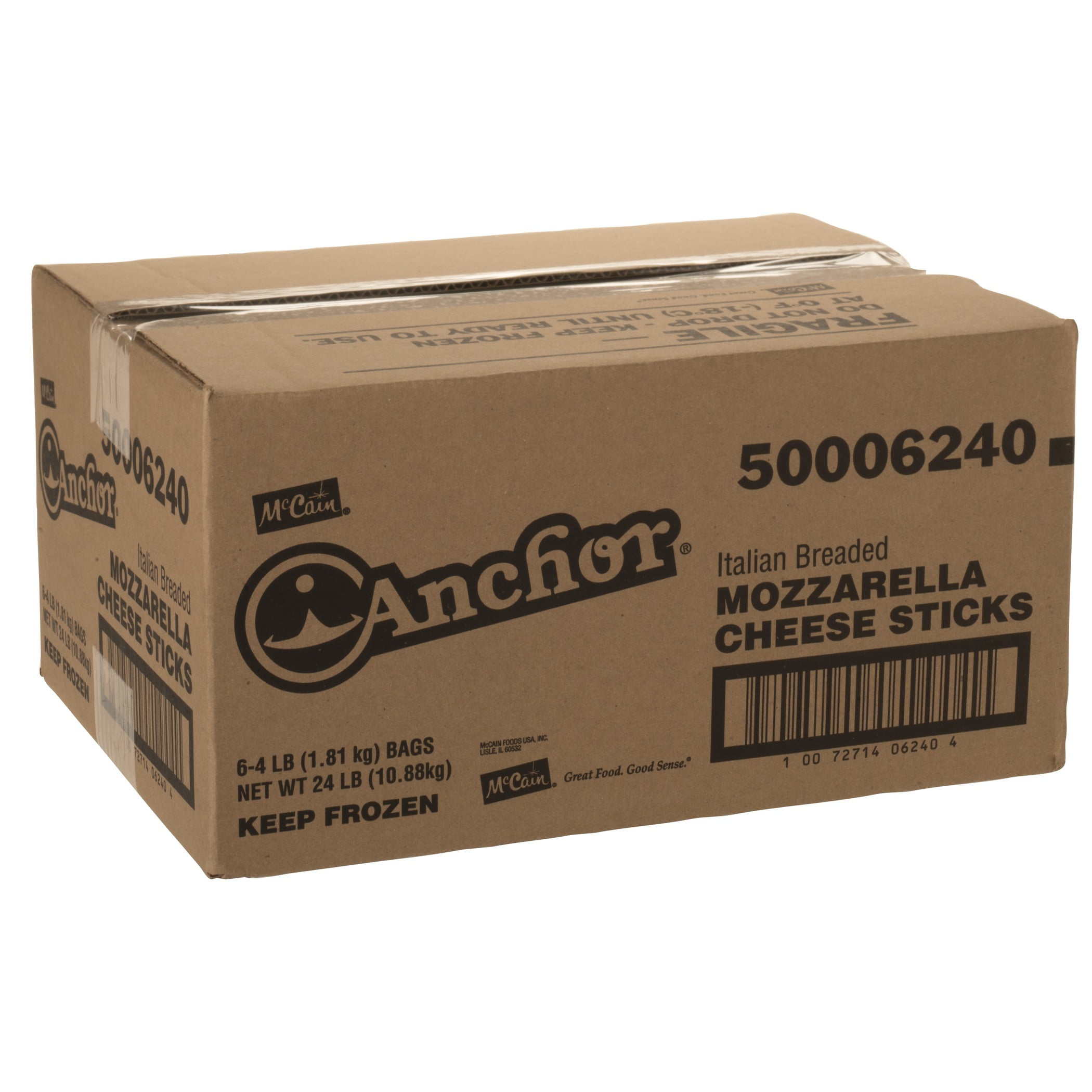 Anchor Italian Breaded Mozzarella Sticks 4 lb, (Pack of 6)