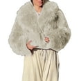 thumbnail image 2 of gbyLJF Women's Luxury Faux Fur Coat Solid Color Fuzzy Long Sleeve Jackets Warm Winter Outerwear Cardigan, 2 of 4
