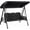 Black, variant on Outdoor Swing Canopy Replacement Cover 77.2" L x 47.24" W, 210D Silver-Coated Waterproof UV-Resistant Awning Canopy for Swing 3-Seat, Tear Resistant Fade Proof Top (Grass Green)