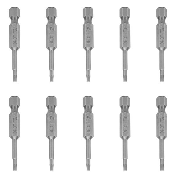 10 puntas de destornillador eléctrico con enchufe hexagonal, magnéticas y endurecidas, de 2 mm.