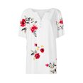thumbnail image 4 of Tops de Manga Corta de Algodón para las Mujeres Impreso Cuello Redondo Blusa Imitación Estante de Algodón, Moda Casual Top para el Hogar Diario Y el Trabajo, 4 of 7