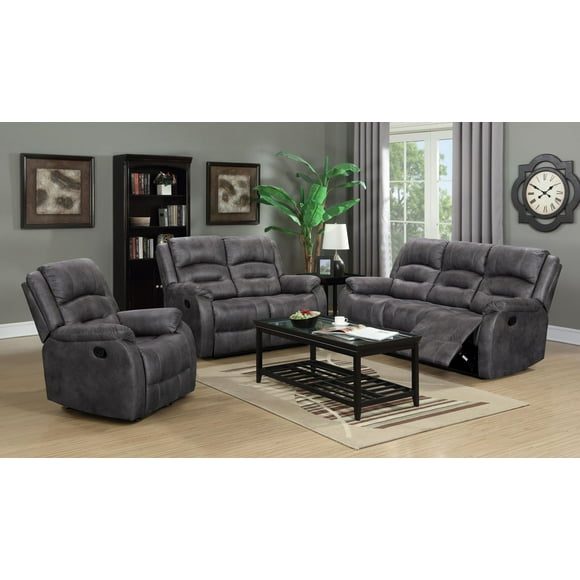 K-Living Larissa Recliner Sofa in Grey Palomino Fabric
