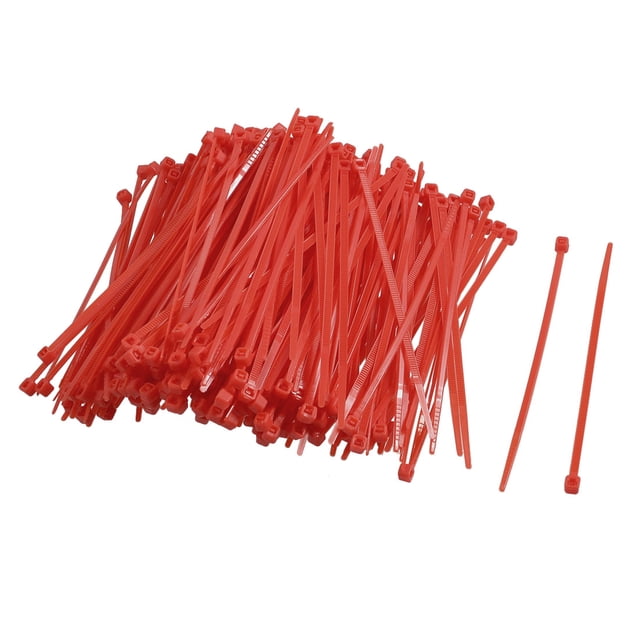 Uxcell Serrures à Fermeture Éclair en Nylon Réglables 2,5 x 100 mm, Rouge, 300 Pièces