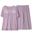 thumbnail image 1 of Ensembles de Pyjama pour Femmes 2 Pcs Ensemble d'Été pour Femmes Deux Pièces Manches Courtes Col Rond Ensemble de Pyjama Hauts Imprimés Ensemble Pantalon, 1 of 1