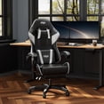 thumbnail image 2 of HLDIRECT Ergonomic Gaming Chair with Footrest, Gamer Chair with Lumbar & Headrest, Computer Chair for Adults, Black & White, 2 of 6