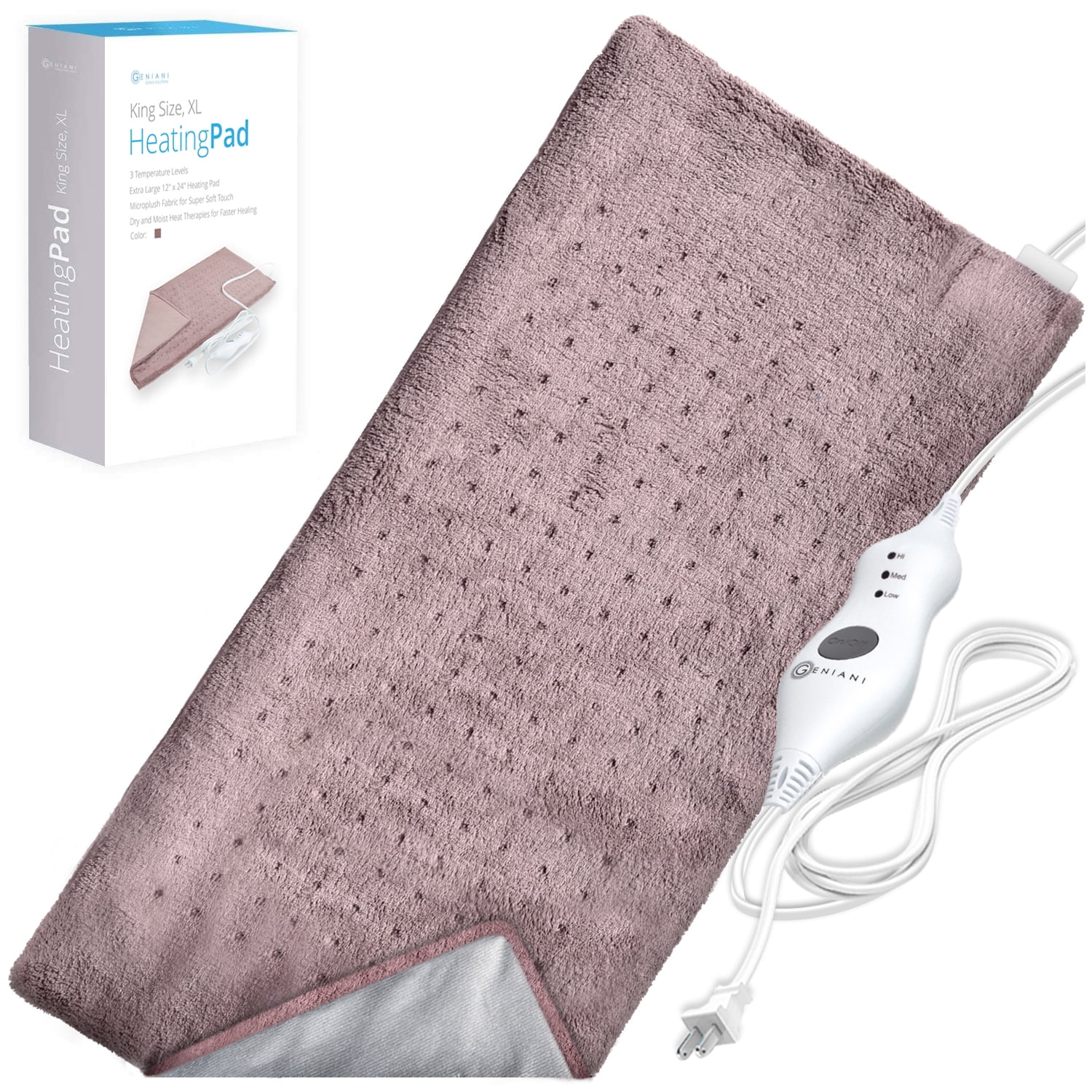 XL Electric Heating Pad with Auto Shut Off for Moist and Dry Heat