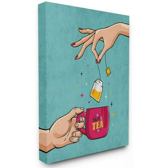 Stupell Industries You And Me Tea Vintage Comic Book Design Canvas Wall Art by Ester Kay