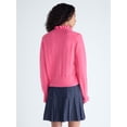 thumbnail image 3 of Free Assembly Women's Ruffle Neck Pointelle Cardigan Sweater, Midweight, Sizes XS-XXL, 3 of 5