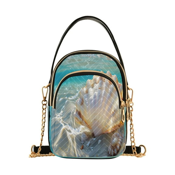 ALAZA Chain Crossbody Bags for Women Sea Shell in Sea Shoulder Handbag Phone Purse