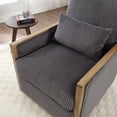 thumbnail image 5 of Corduroy Swivel Barrel Chair, Comfy Accent Chair with Plump Pillow, Upholstered Leisure ArmChair Sofa Chair for Living Room/Bedroom/Reading, Dark Gray, 5 of 8