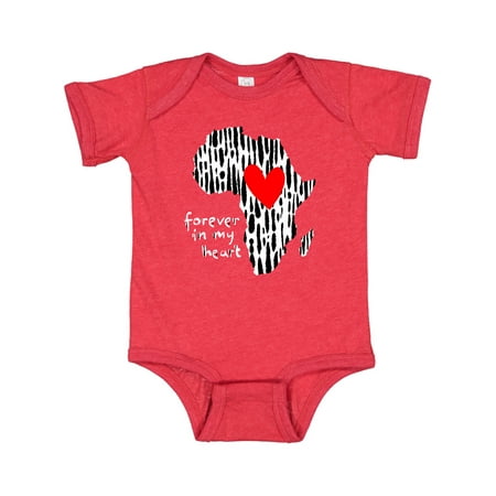 

Inktastic Black History Month Forever in My Heart Ink Print Africa Gift Baby Boy or Baby Girl Bodysuit