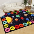 thumbnail image 4 of Outer Space Kids Rug Carpet for Playroom, ABC Educational Learning Area Rug, Non-Slip Solar System Road Play Play Rug for Kids Bedrooms, Classroom, Nursery Room Decor (Black, 59X39.4 INCH), 4 of 8