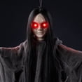 thumbnail image 5 of Dademeo Halloween Hanging Ghost Witch Skeleton Decor, LED Red Eyes Tattered Gauze Ghoul Prop, Spooky Pendant for Indoor Outdoor Party Yard Porch Tree, 5 of 6