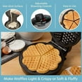 thumbnail image 3 of Heart-Shaped Non-Stick Breakfast Machine 5 Heart-Shaped Waffles Double-Sided Heating Home Breakfast Machine US Plug, 3 of 7