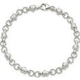 thumbnail image 4 of Sterling Silver Polished And Brushed Hearts Circles Bracelet Made In Italy qg3310-7.5, 4 of 5