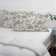 thumbnail image 4 of Grey Paisley Body Pillow Cover, Pillowcase Protectors with Zipper, Breathable Decorative Throw Pillow Case Cover, Boho Flower Botanical Leaf Branch Pillow Shams for Couch Sofa 24x36Inch, 4 of 8