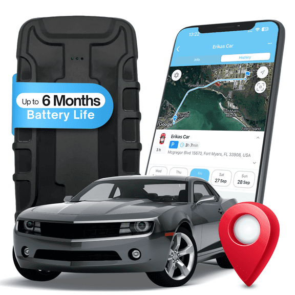 GPSnVision GPS Tracker for Vehicles with Built-in 6 Month Battery - Real Time GPS Tracker for Cars - iOS & Android - Hidden Magnetic Tracking Device for Cars, Fleets, Trailers - Subscription Required