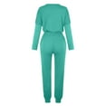 thumbnail image 5 of Pyhlmscde Women's Two Outfit Long Sleeve Crewneck Pullover Tops And Long Pants Sweatsuits with Sweatpants, Lounge Sets for Women, Two Piece Sets for Women Mint Green XL, 5 of 5