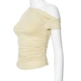 thumbnail image 6 of frariair ​Ladies Slim Fit Stretch Knit Top With Elasticated Hem For Sexy Date Night And Club Wear Essentials​ Beige, 6 of 6