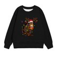 thumbnail image 4 of Odeerbi Kids Boys Girls Christmas Crewneck Sweatshirts Fall Winter Pullover Sweatshirt Kids Long Sleeve Christmas Pattern T-shirt Sweatshirt Top Kids Clothes Black, 4 of 4