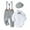 Grey, variant on Baby Boy Clothes Set Suit Gentleman Wedding Outfits Dress Romper Ring Bearer Beret Hat Suspenders Pants Bowtie Suits 4PCS