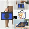 thumbnail image 5 of Allytech Galaxy Tab S8 Ultra X900 X906 Case with PET Screen Protector, Rugged Hybrid Protective Shockproof Ring Rotating Kickstand Case Cover for Samsung Galaxy Tab S8 Ultra SM-X900 - Black+Blue, 5 of 6