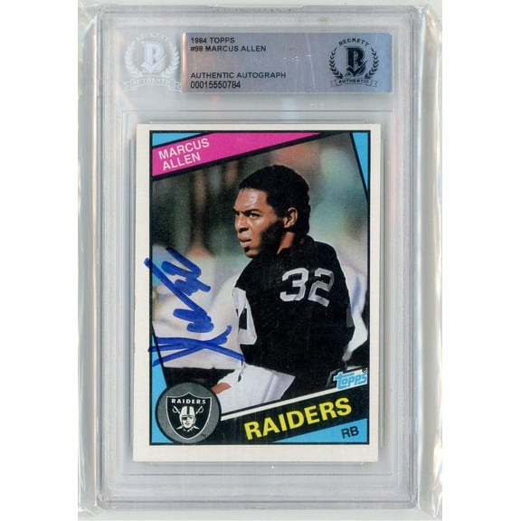 Graded 1984 Topps Marcus Allen #98 2nd Year Football Card BGS Authentic Autograph