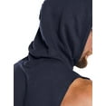 thumbnail image 3 of Fangasis Men's Hooded Tops Sleeveless Sweatshirt Solid Color Hoodies Men Lightweight Pullover Top Regular Fit Sport Navy Green XL, 3 of 6