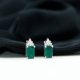 thumbnail image 2 of 4X6 mm Octagon Cut Solitaire Stud Earrings for Women (1.50 CT, AAA Quality, Rosec Jewels), 14K White Gold, 2 of 8