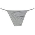 thumbnail image 2 of Botmois Men Briefs Shiny Enhance Bikini Bulge Pouch Ruched Skimpy Underwear Gray M, 2 of 3