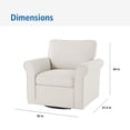 thumbnail image 4 of Mainstays Swivel Accent Chair with Rolled Arms, Cream Fabric Upholstery, 4 of 9