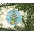thumbnail image 2 of New Zealand Parakeet Merry Christmas Ceramic Ornament 2.8 in x 2.8 in, 2 of 3