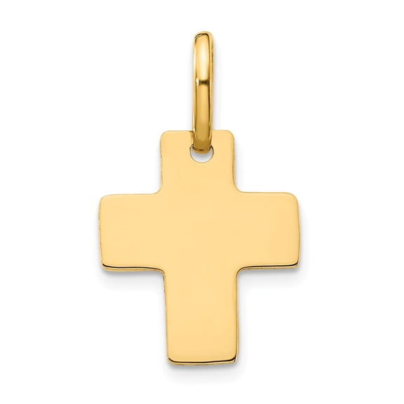 14k Yellow Gold Polished Latin Cross Pendant