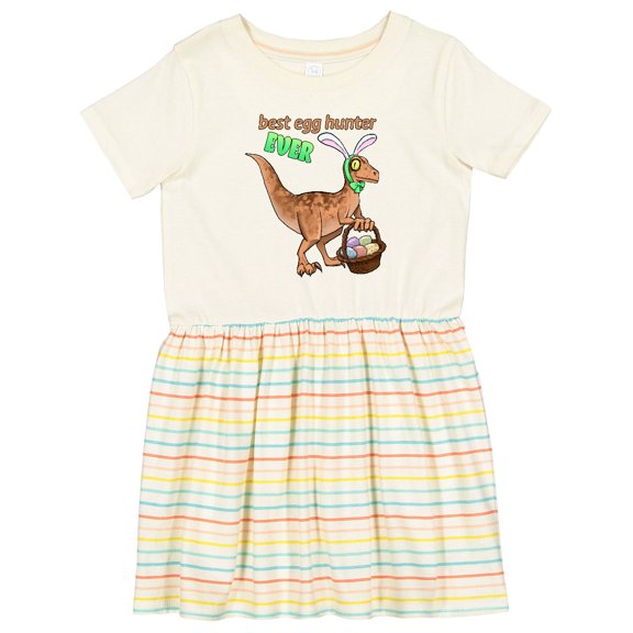 Inktastic Best Egg Hunter Ever Easter Dinosaur Girls Toddler Dress