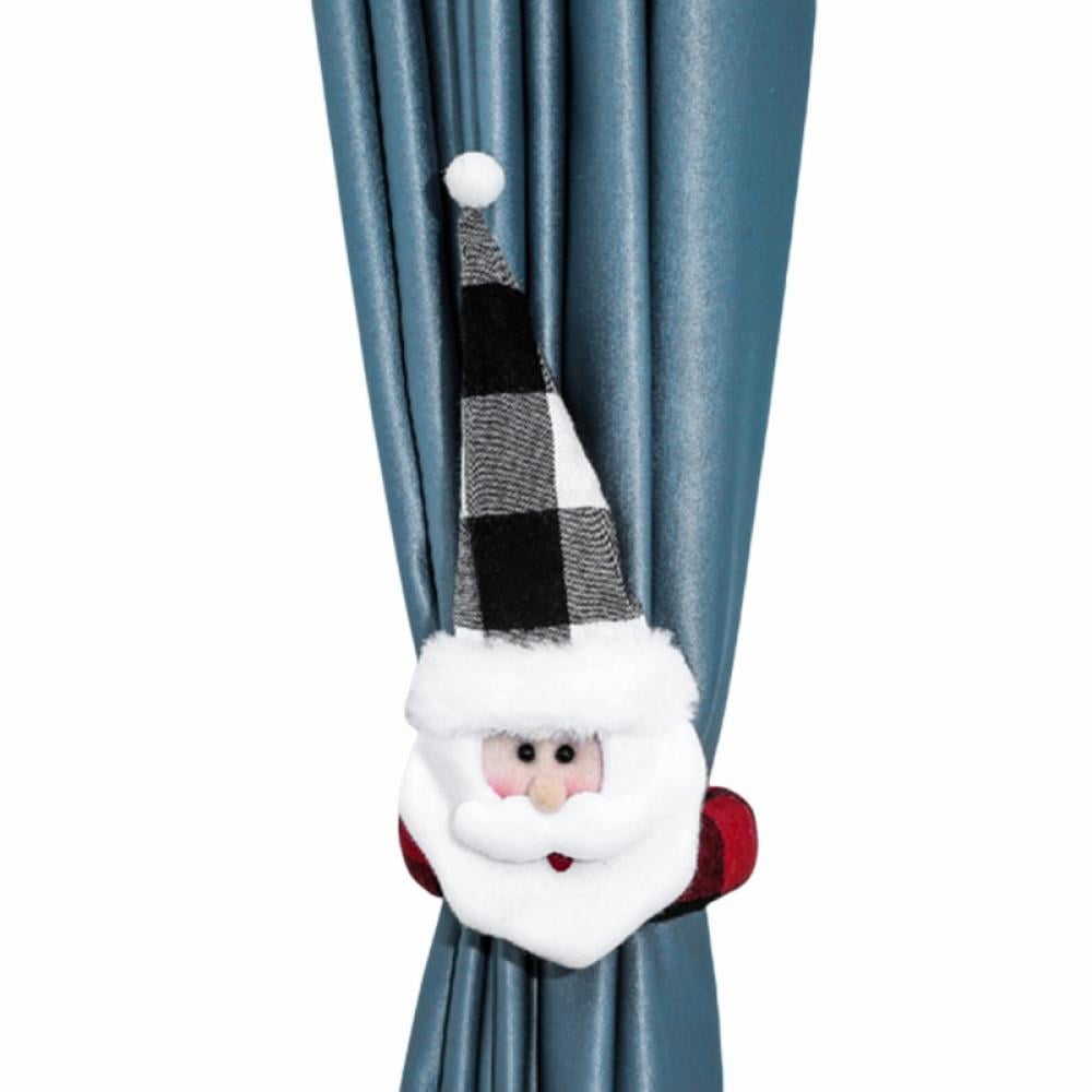 Details about   Window Curtain Tie Strap Holder Hoop Ball Tieback Santa Claus Strap Buckle Decor 