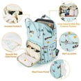 thumbnail image 3 of Bolsa pañales mochila bebé multifuncional impermeable maternidad con USB cochecito azul, 3 of 3