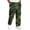 Green, variant on GrmtClth Cargo Pants for Men Camo Pattern Straight Leg Elastic Waist Drawstring Multi Side Pockets Outdoor Walking Daily Trousers Army Green S