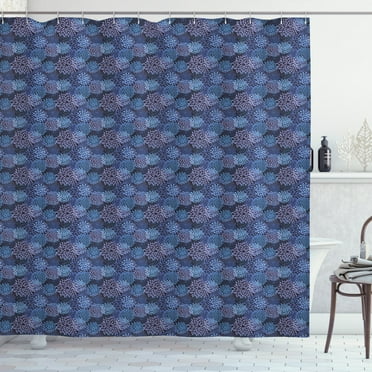 Ambesonne Floral Shower Curtain, Vintage Silhouette Petal, 69"Wx70"L, Multicolor