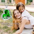 thumbnail image 4 of AOBOCO I Love You Mom Crystal Love Heart Necklace, 925 Sterling Silver Emerald Necklace, Birthday Jewelry Gifts for Mom Mama Nana, 4 of 6