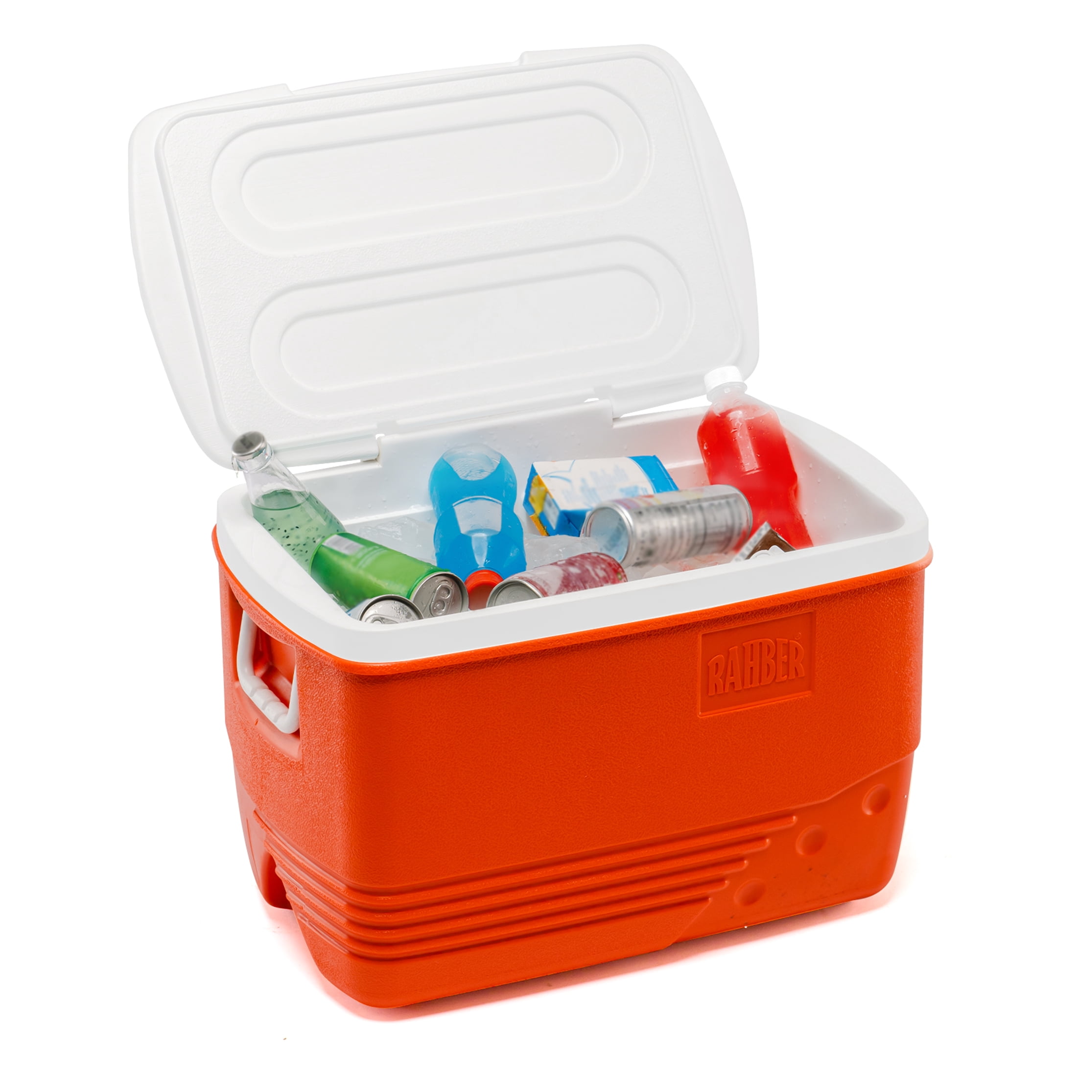 Rahber 31.7 Qt Ice Cooler Insulated Ice Chest Box, Hard Sided Portable with Retractable Handle