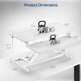thumbnail image 4 of VIVO White Height Adjustable 32" Standing Desk Monitor Riser, Sit Stand Tabletop, 4 of 8