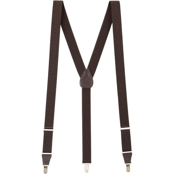 SuspenderStore Jacquard New Wave Suspenders - 1.38-Inch Wide Elastic - Clip - 5 Colors & 2 Sizes
