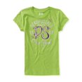 thumbnail image 1 of Aeropostale Girls Glitter PS Graphic T-Shirt, Verde, 5, 1 of 1