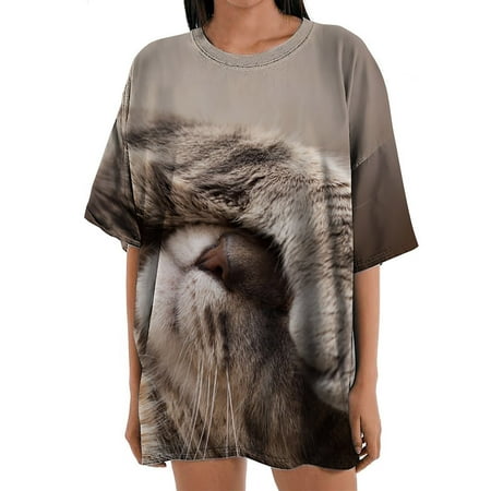 

Workout Tops for Women Going Out Tops for Women Women s Short Sleeves Animal Printed Pattern Casual Short Sleeve Tops Blouse Western Shirts for Women Clearance Workout Shirts for Women Brown 2XL