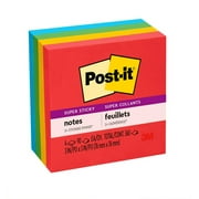 Post-it Super Sticky Notes, 3 in. x 3 in., Playful Primaries, 4 Pads