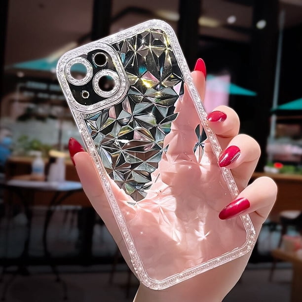 Funda de teléfono transparente con purpurina de lujo para iPhone, funda de silicona a prueba de golpes para iPhone 14Pro Max 13 12 11 XS Max XR X 7 8Plus Fivean unisex
