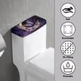 thumbnail image 3 of Renewold Toilet Tank Lid Cover for Bathroom Dust-proof Toilet Tank Protector, with Elastic Edge, Universal Fit, Violet Rose Butterfly Moon Marble Print, 3 of 6