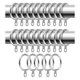thumbnail image 2 of Paquete de 24 anillos de metal para cortinas, ojales de 30 mm de diámetro interno para barras, varillas y cortinas, color plateado, 2 of 4