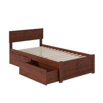 Orlando Platform Bed with Flat Panel Foot Board and 2 Urban Bed Drawers, Multiple Colors, Multiple Sizes